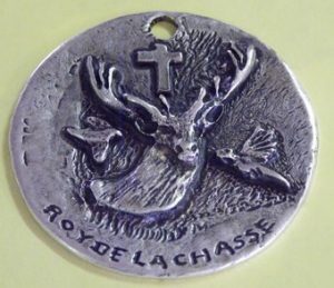 Médaille Roy de la chasse, motif Saint-Hubert