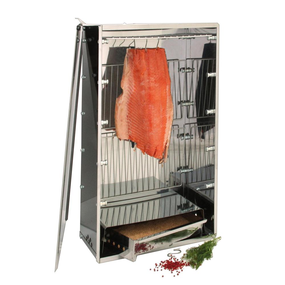 Grand Fumoir Inox à Chaud et Froid de Buyer 60 x 40 cm - Fumer poissons,  viandes, saumons, charcuterie