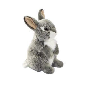 Peluche Lapin gris assis