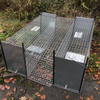 Cage pliable en acier galvanisé pour la capture de renards en milieu naturel