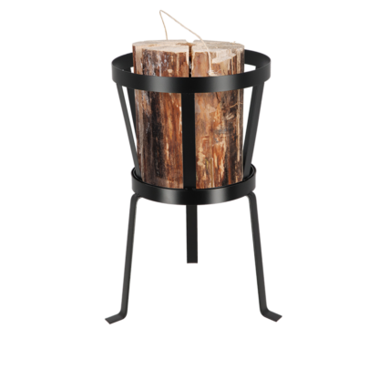 Support bûche Sédoise en fer robuste, dimensions L29,6 x P28,3 x H41 cm, accessoire pratique pour rangement de bois.
