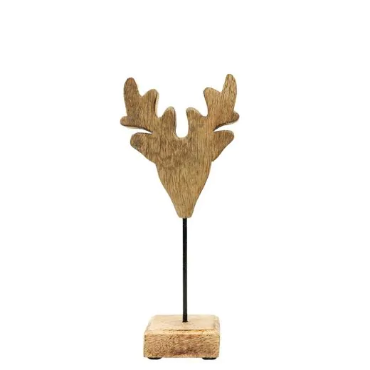 cishem10-0-4a67a17dcb55eada3a4a11c387920de3d36bc904943b003d053e2263b09f84ca Cerf décoratif en bois de manguier vu de face – objet déco artisanal 26 cm
