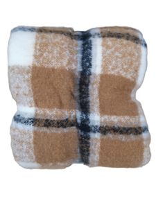 Plaid Tartan bouclé beige - 130 × 170 cm